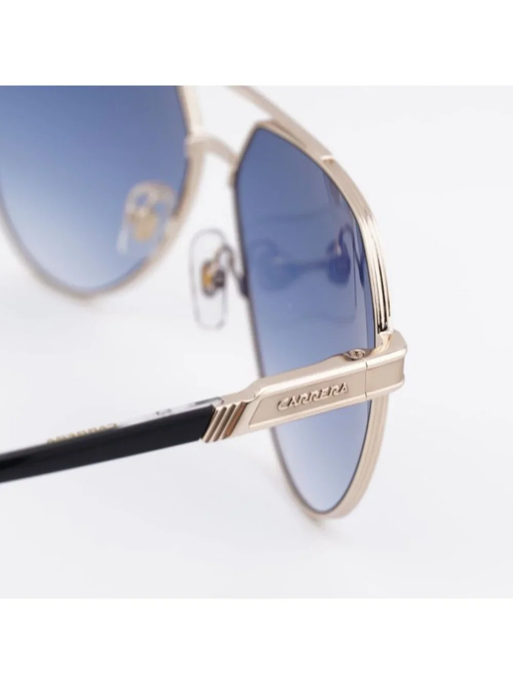 CARRERA 1067/S 0J5G 08 Sunglasses Gold Aviator Frame, Blue Lenses